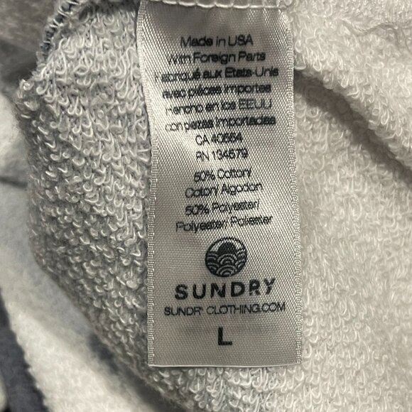 Sundry Cream & Navy Striped Cropped Shirt w/ Heart Motif - NWT - Picture 4 of 6